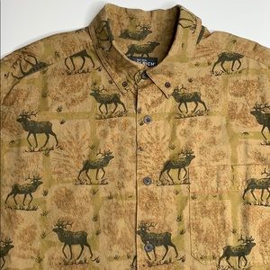 Woolrich moose print long sleeve button shirt